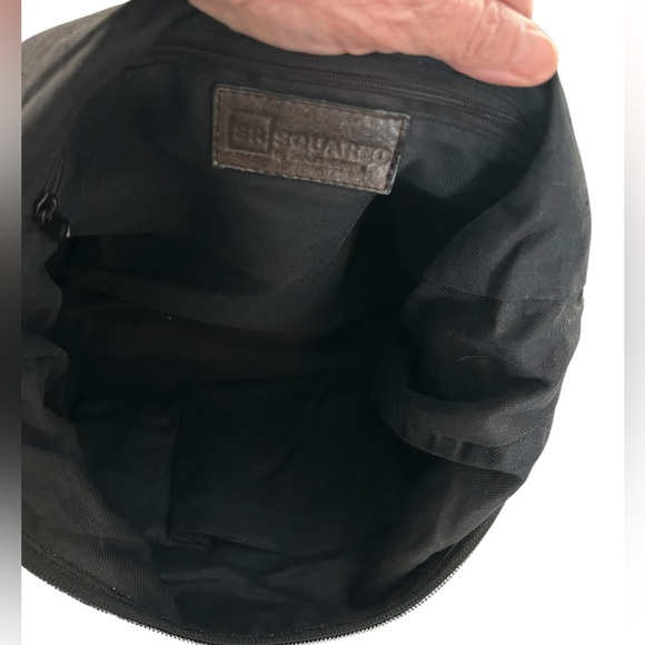 Sondra Robert Squared Vintage Faux Leather Black Rare Shoulder Bag Purse EUC - Picture 11 of 16